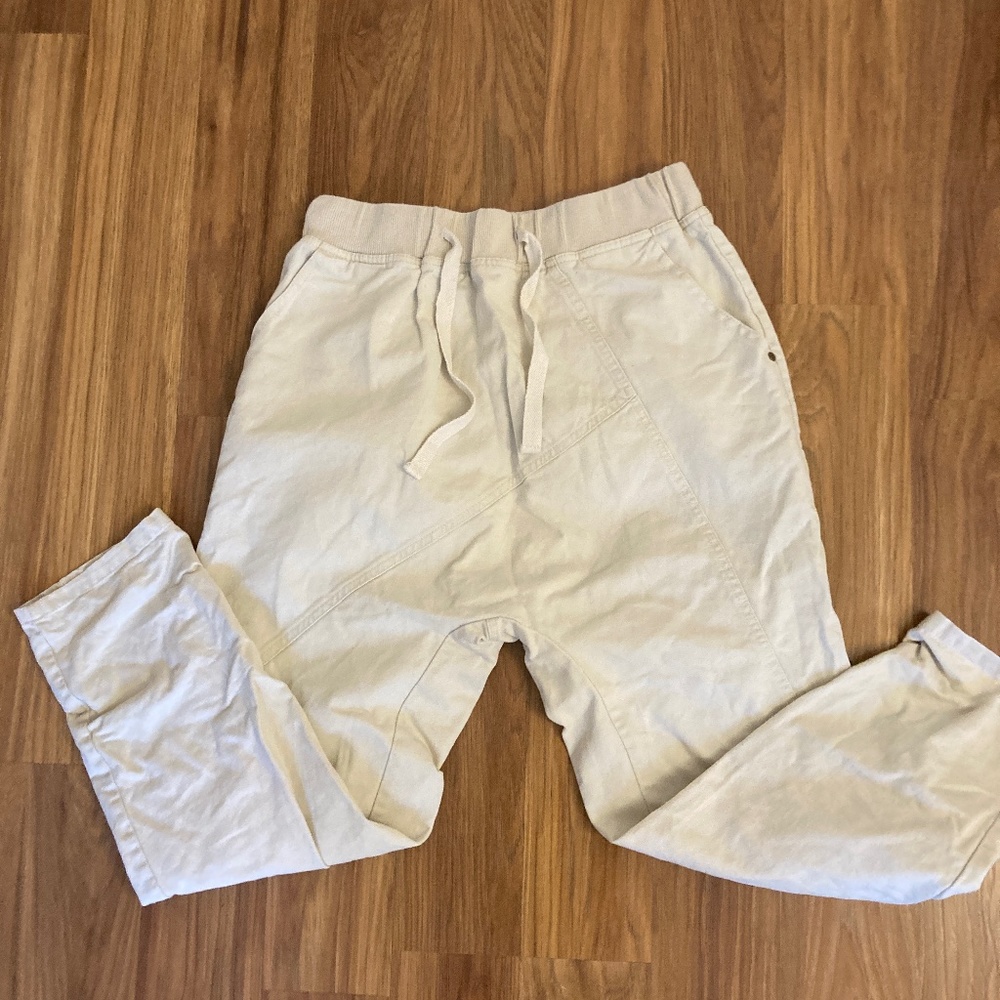 Unisex street wear cream colored pants